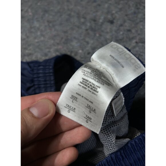 Adidas Y2K Track Pants Windbreaker Material Men’s L Blue Wide Leg Hip Hop - Picture 7 of 8